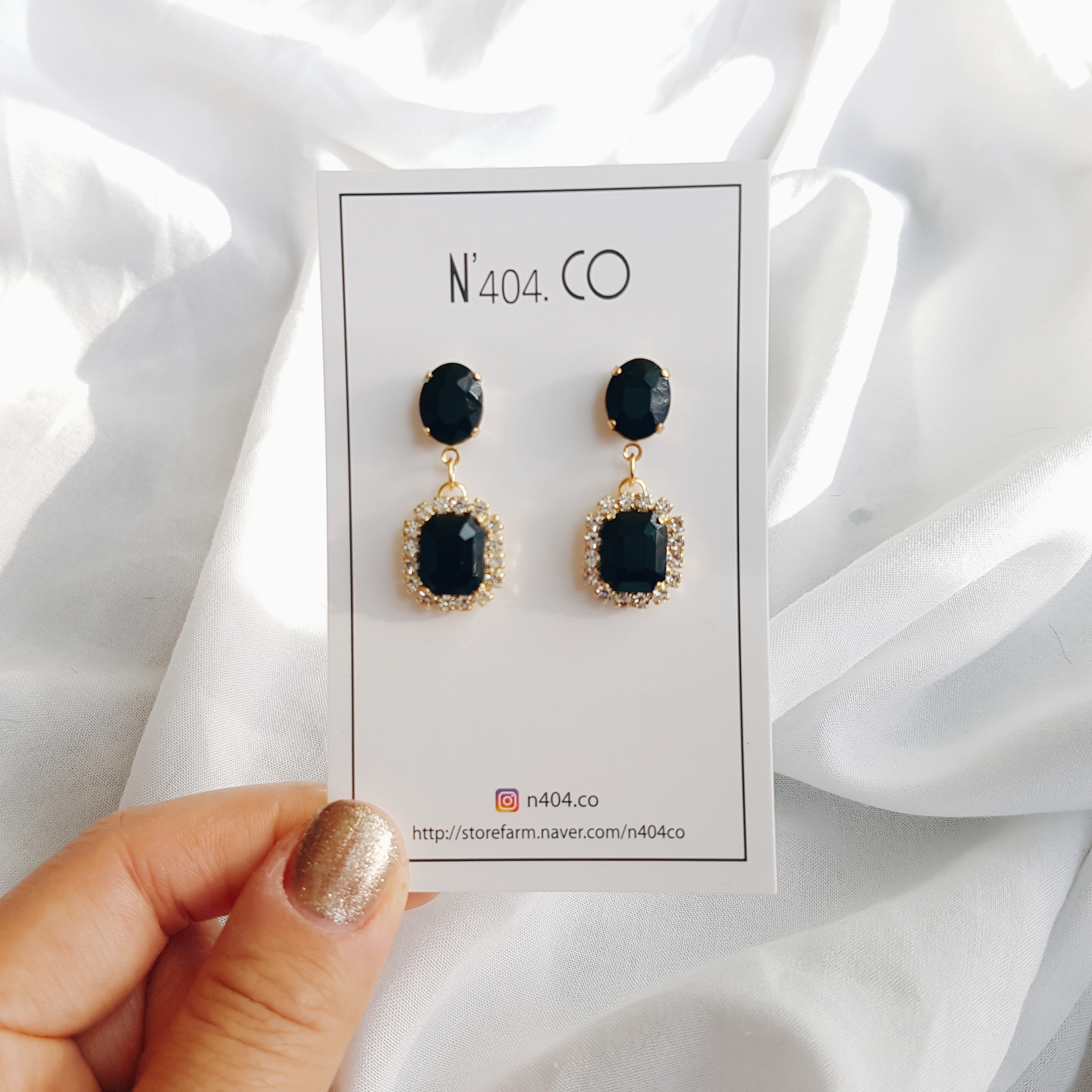 Drop Black Cubic Bling Earrings Diamond Earrings F