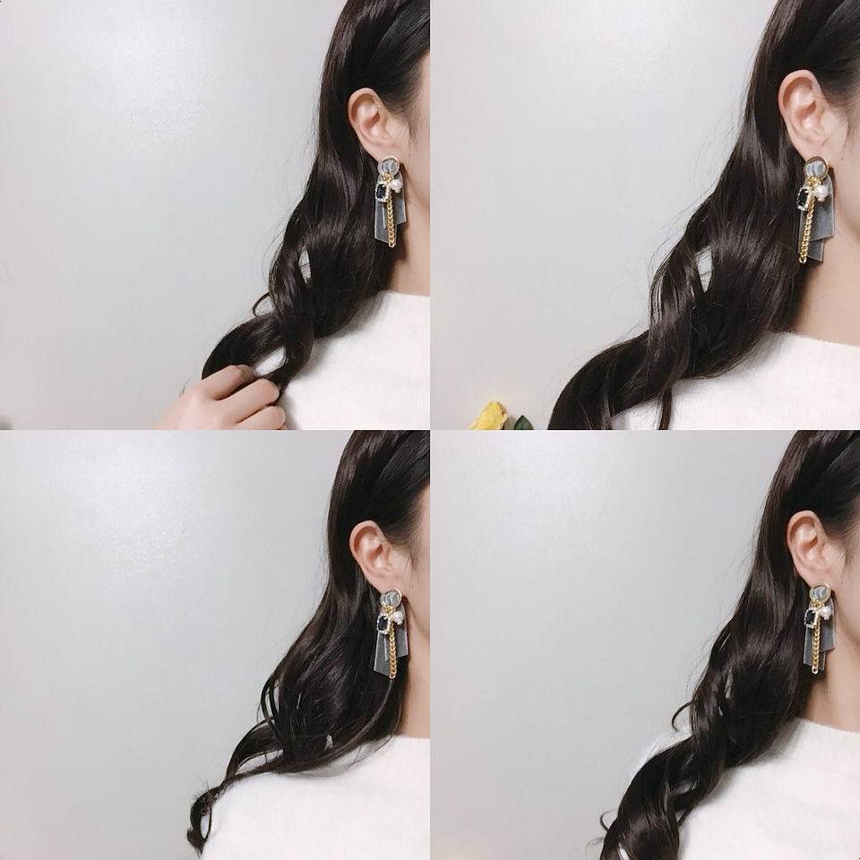 Jenny Drop Earrings White, Gray, Pink Romantic Loo