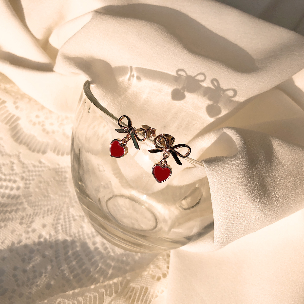 Free Shipping Heart Ring Pomade Cubic 7 pearl earr