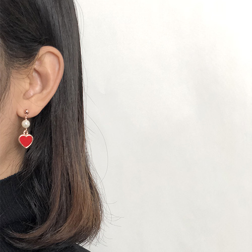 Free Shipping Heart Ring Pomade Cubic 7 pearl earr