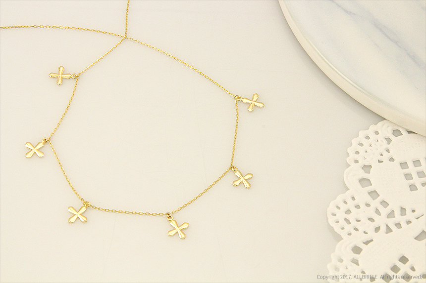 18k Cross Choker Choker Necklace 30 lenders 14k Ro