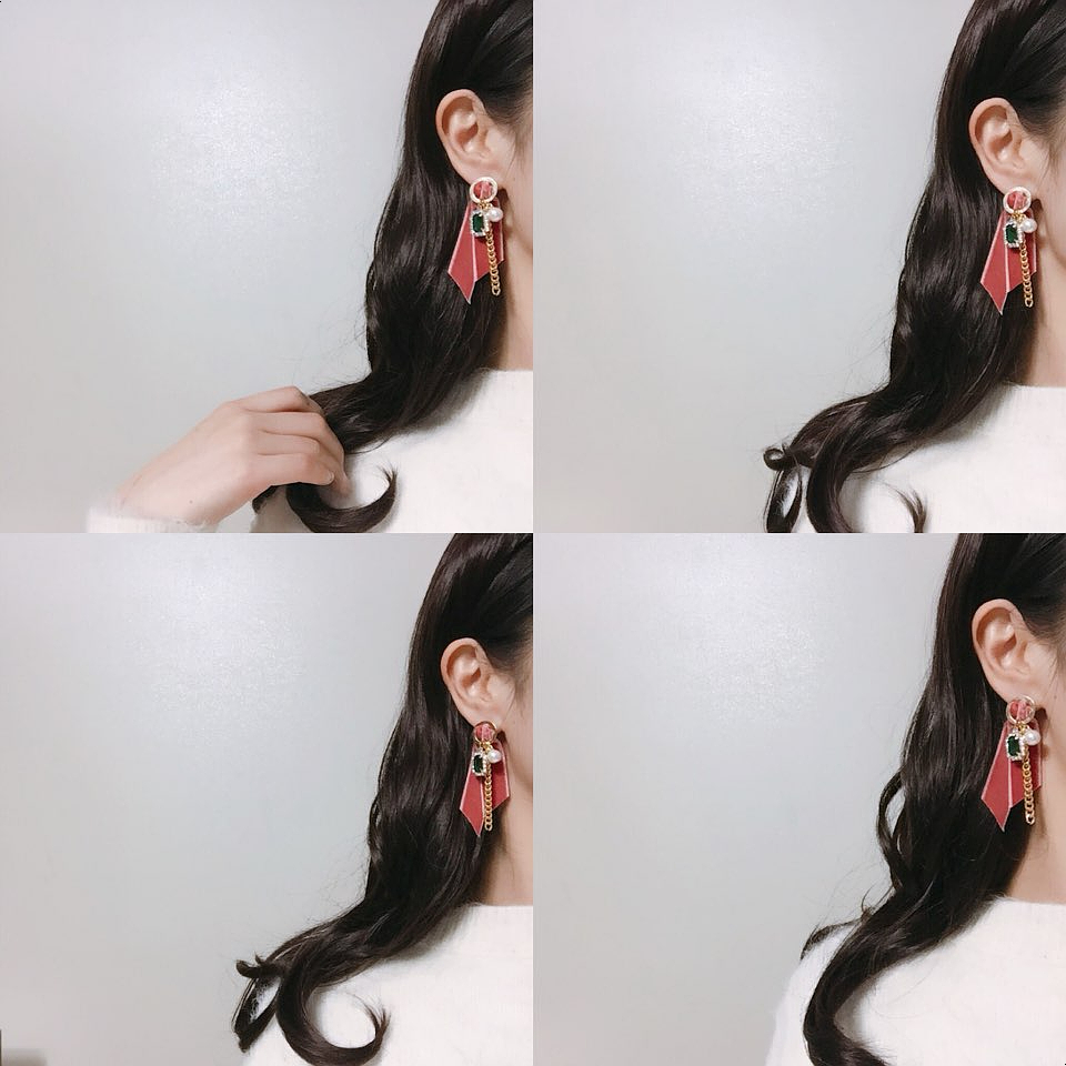 Jenny Drop Earrings White, Gray, Pink Romantic Loo