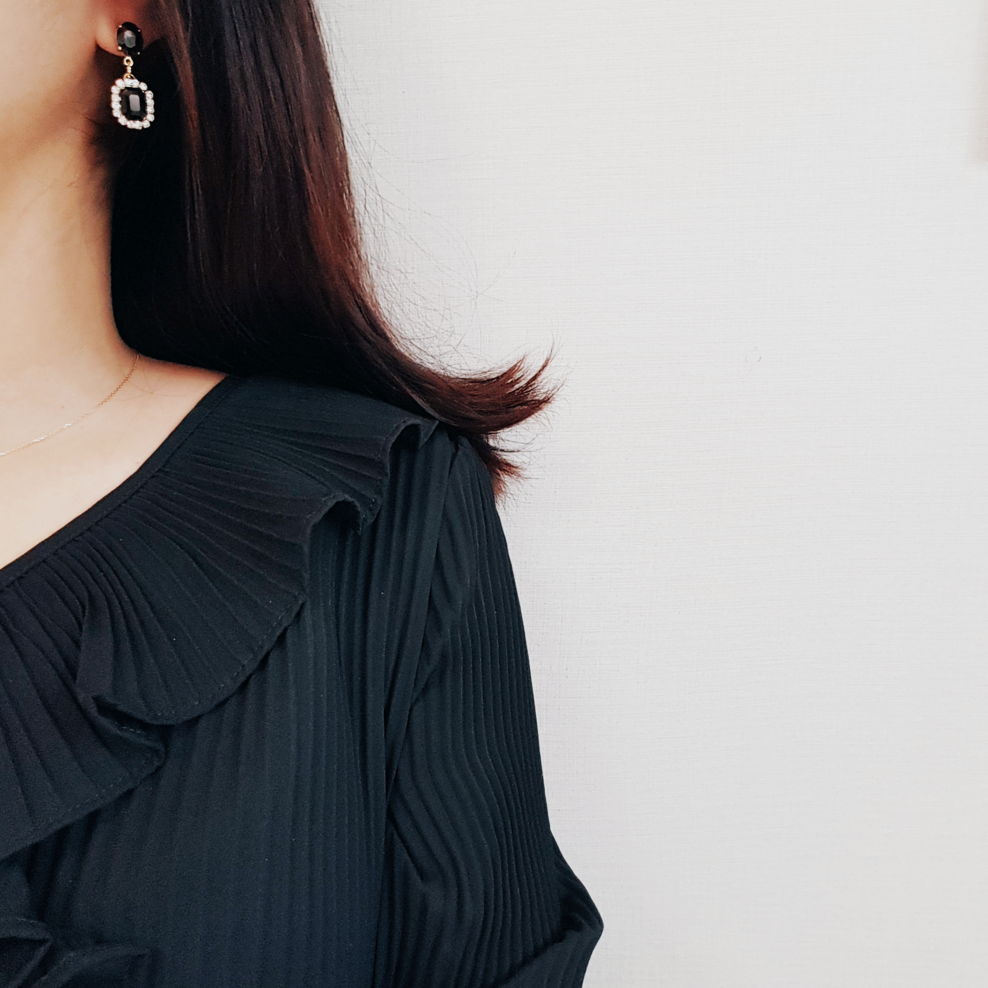 Drop Black Cubic Bling Earrings Diamond Earrings F