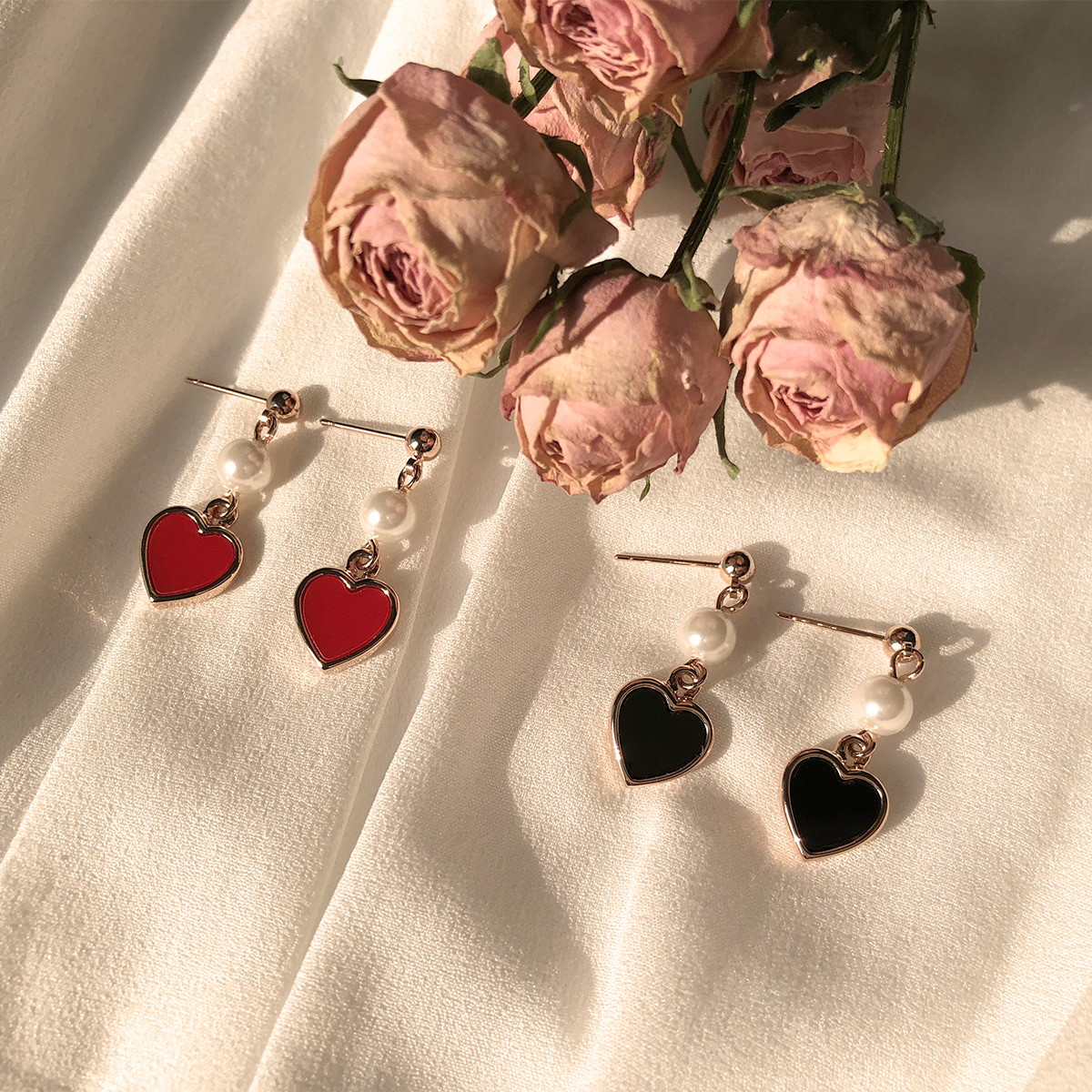 Free Shipping Heart Ring Pomade Cubic 7 pearl earr