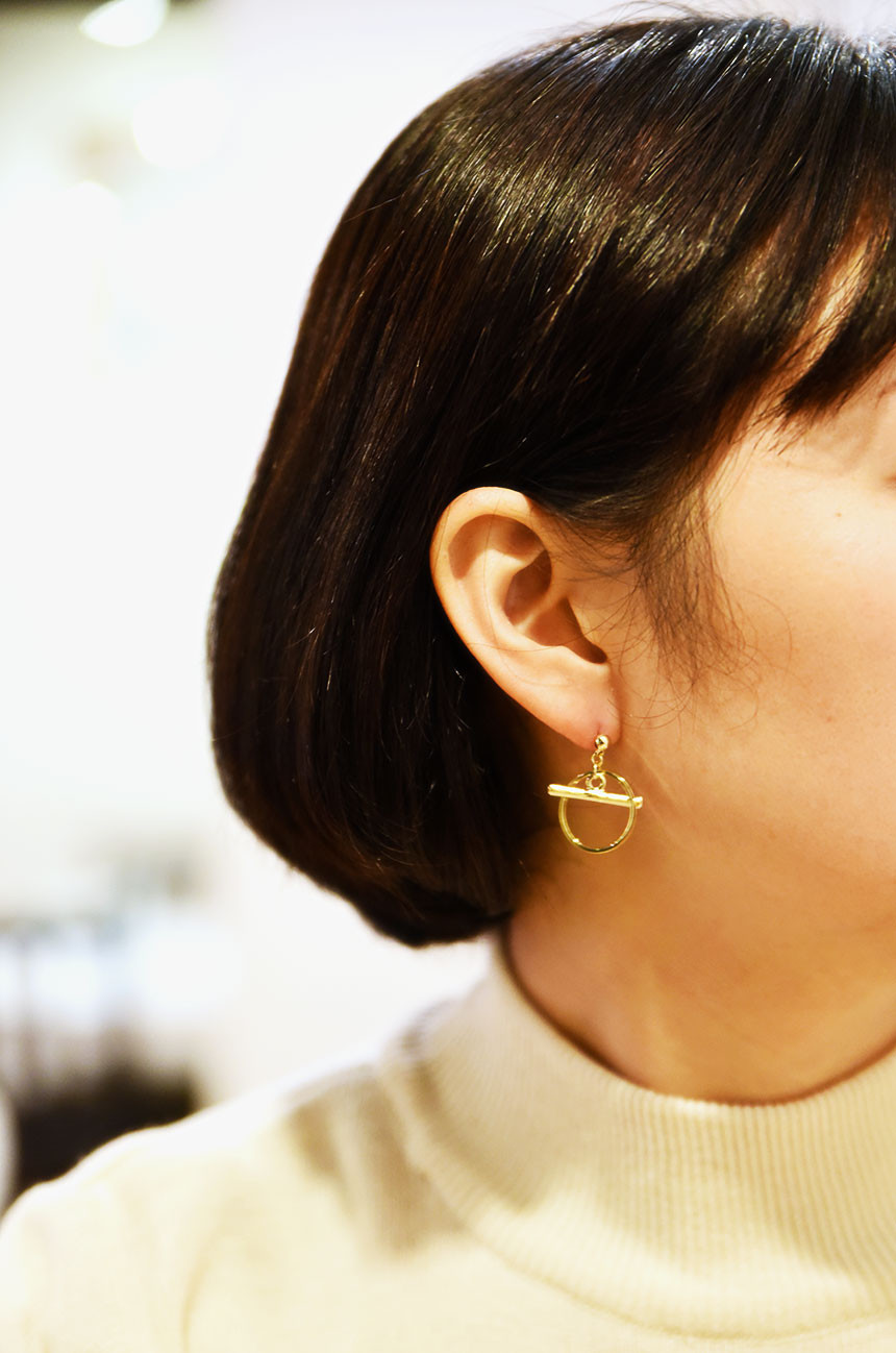 Double Dee Simple Ring Pipe Drop Earrings Earcraft