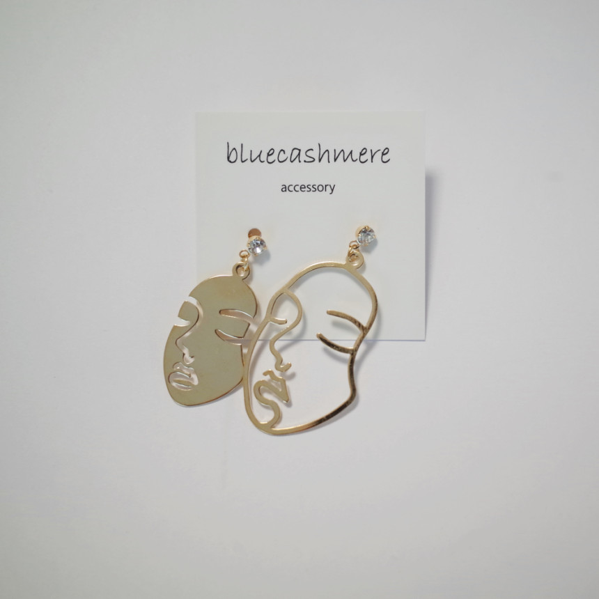 Face earrings Retro look Vintage mood Brilliant bl