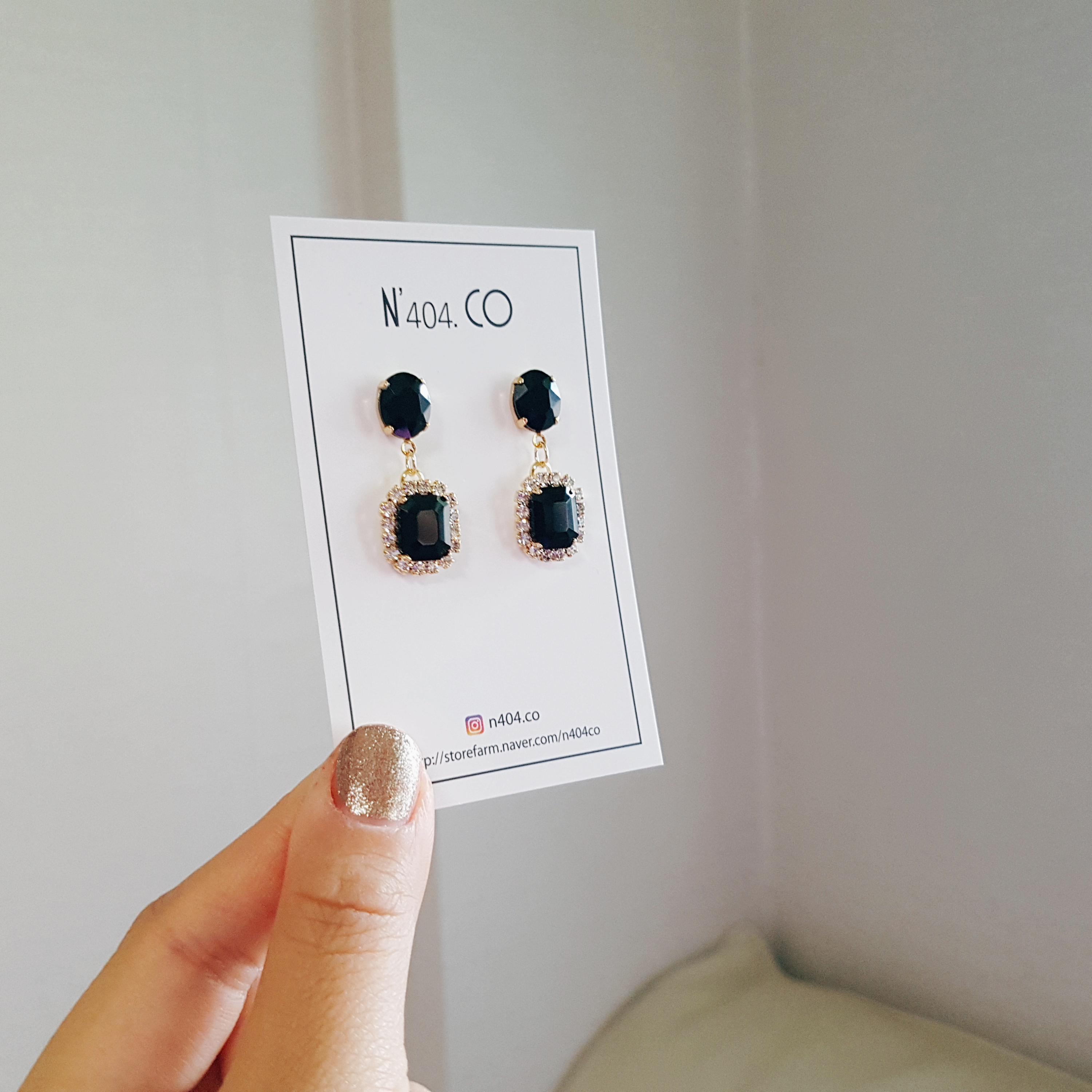 Drop Black Cubic Bling Earrings Diamond Earrings F