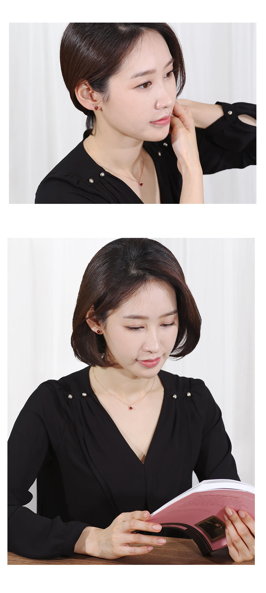 January Birthstone Triangle 14k18k Garnet Necklace