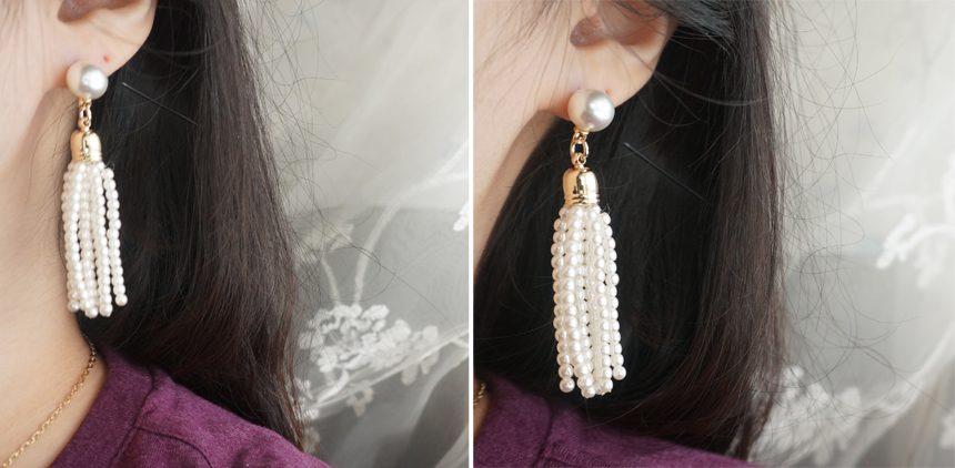 Specials Vintage Flower Cubic Pearl Tassel Heart D