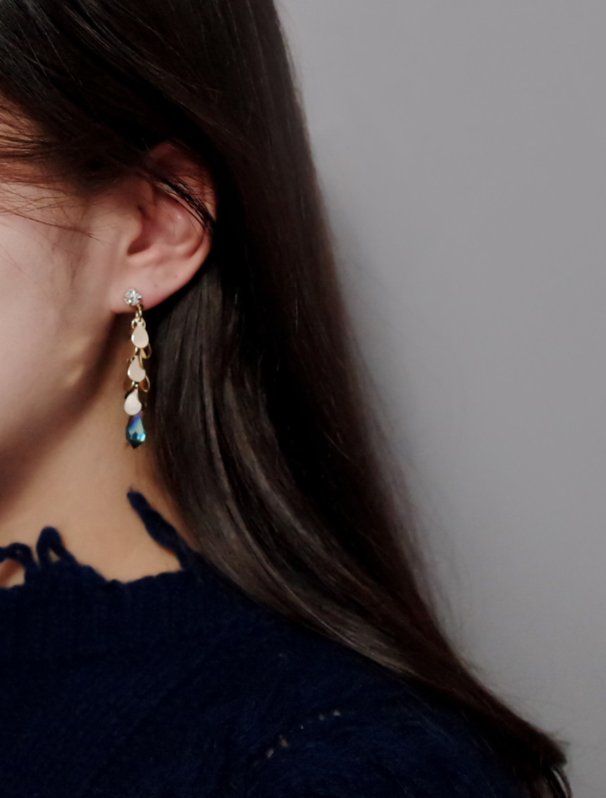 NO.75 Bullet Glass Kangkalan Stone Post Earrings S