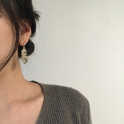 Face earrings Retro look Vintage mood Brilliant bl