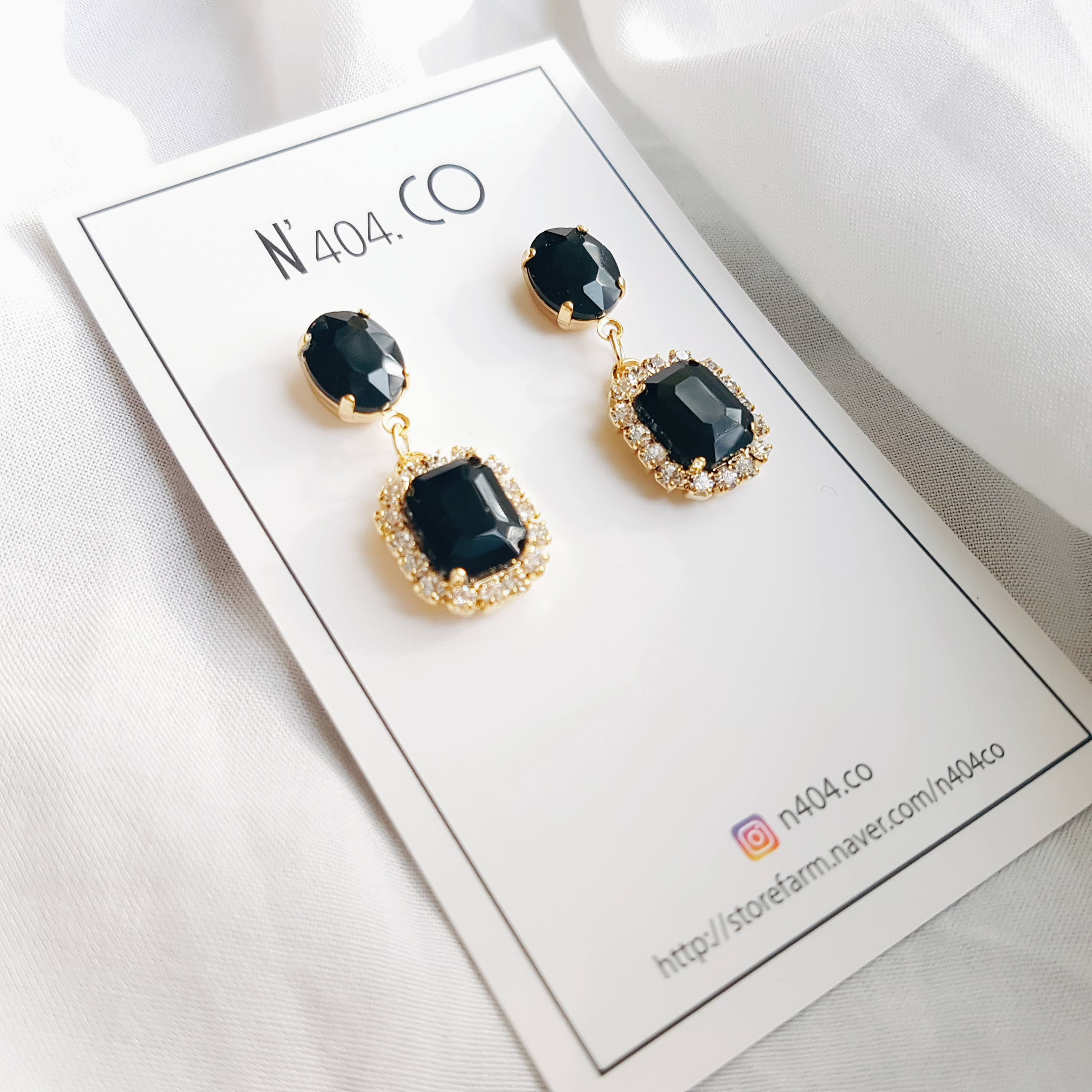 Drop Black Cubic Bling Earrings Diamond Earrings F