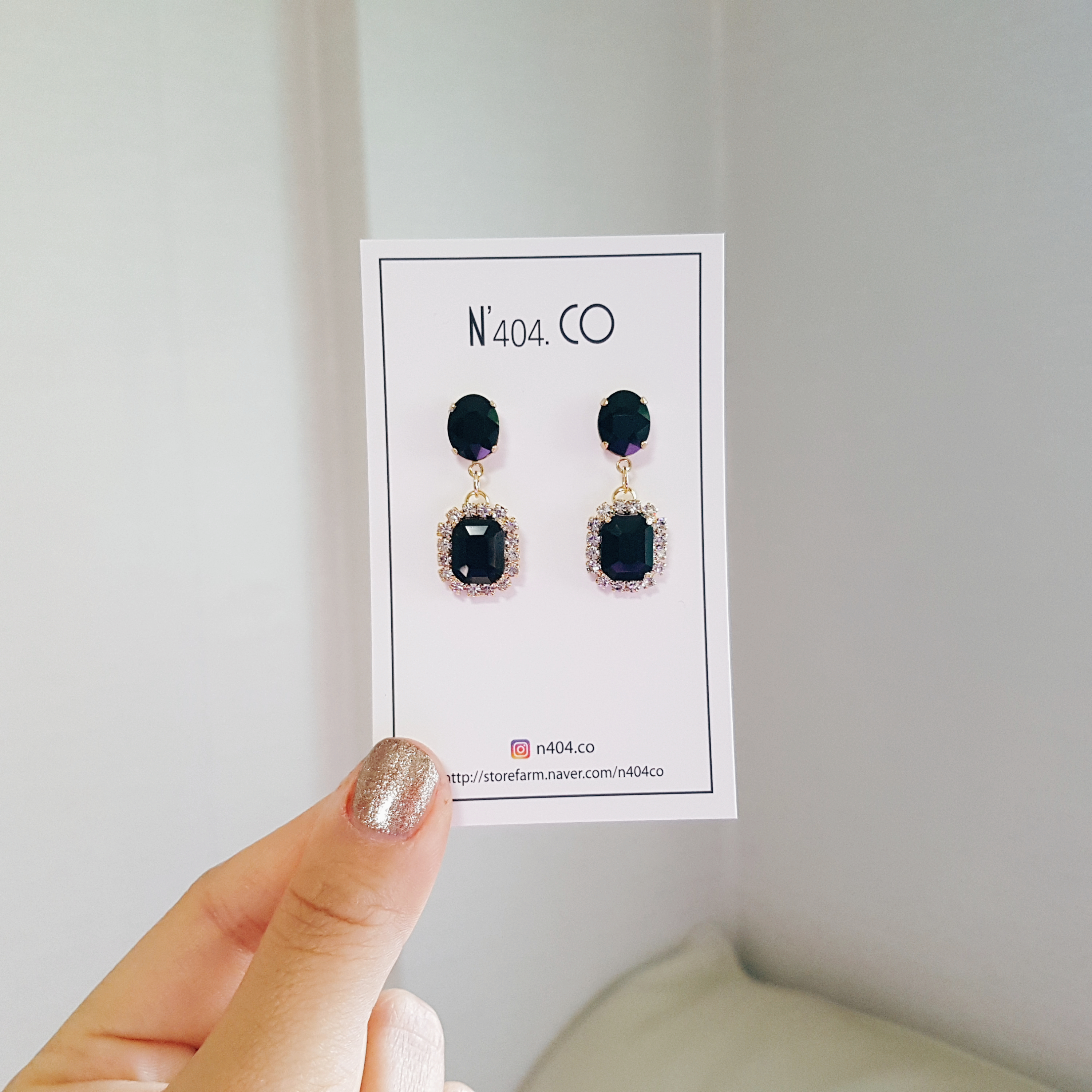 Drop Black Cubic Bling Earrings Diamond Earrings F