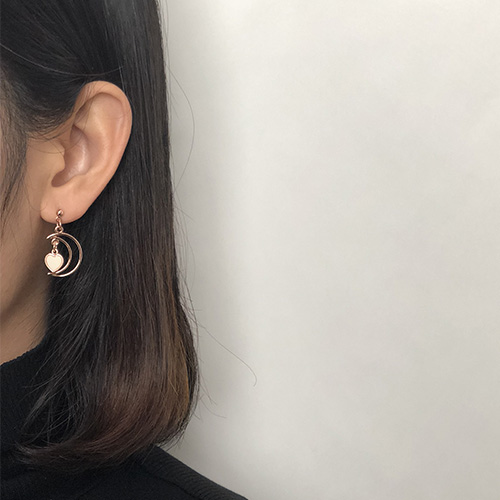 Free Shipping Heart Ring Pomade Cubic 7 pearl earr