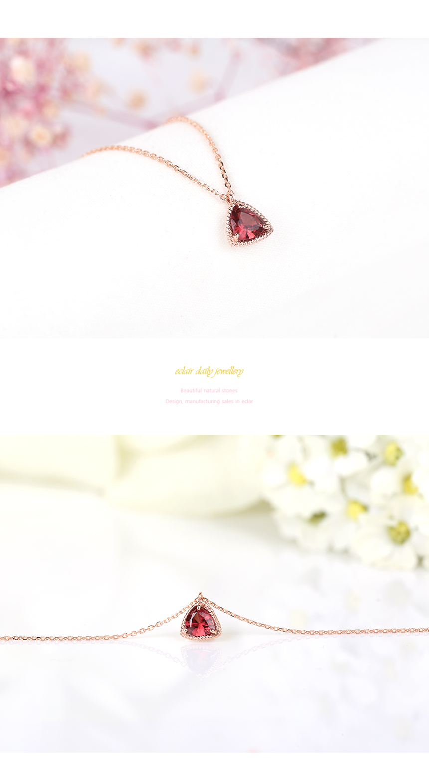 January Birthstone Triangle 14k18k Garnet Necklace