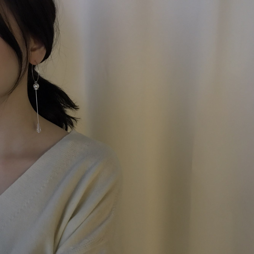 Lacy Crystal Drop Ring Earrings 2color Classic Loo