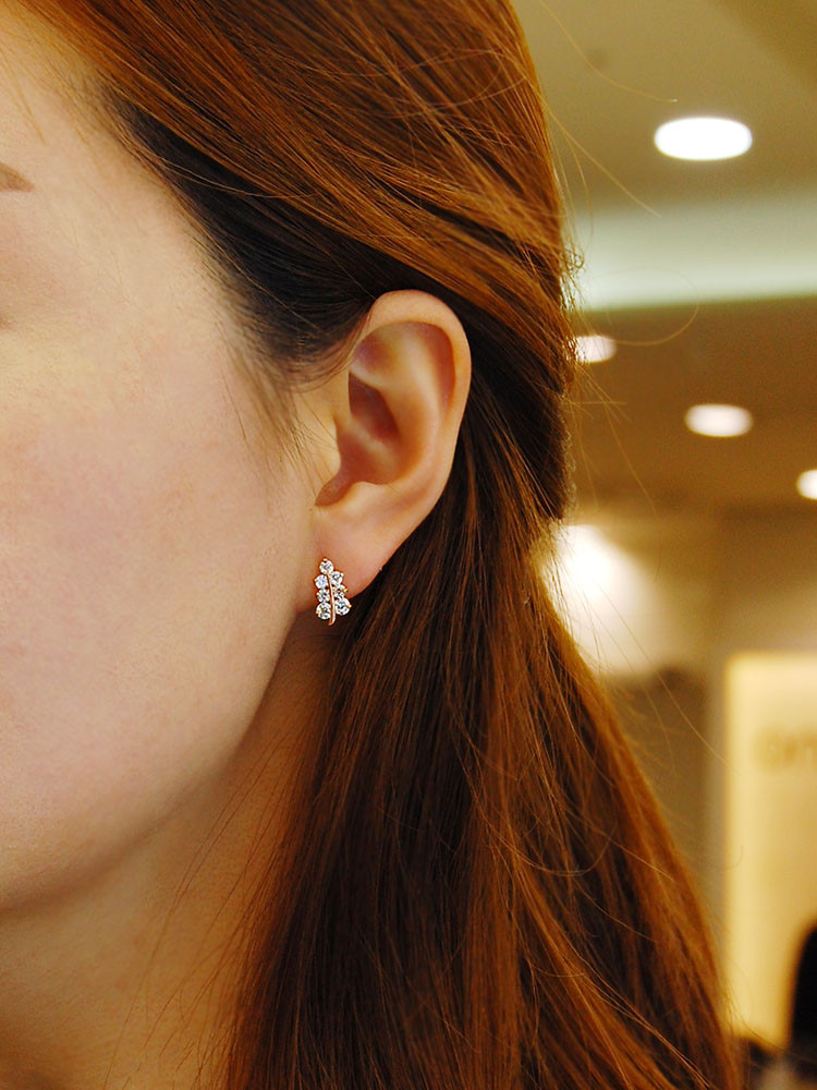 Toe Leaf Earrings tw-0020052 Jelly Atmosphere Offi