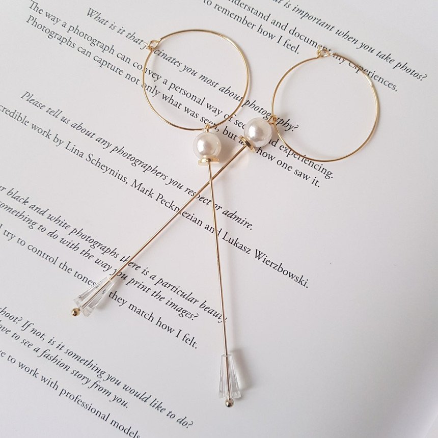 Lacy Crystal Drop Ring Earrings 2color Classic Loo