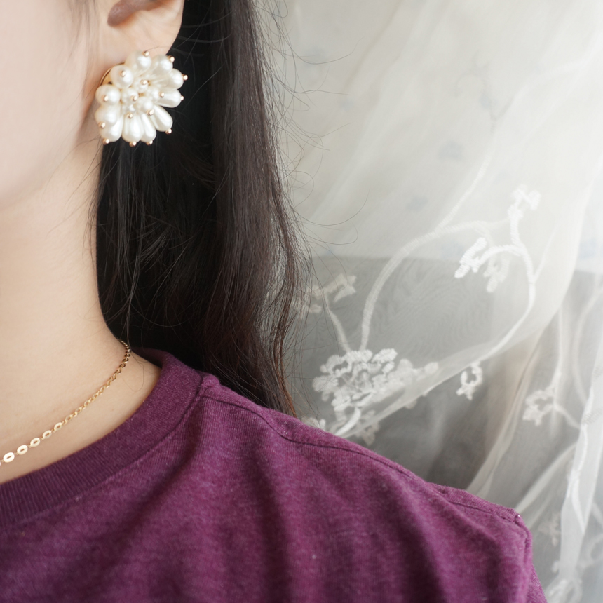 Specials Vintage Flower Cubic Pearl Tassel Heart D