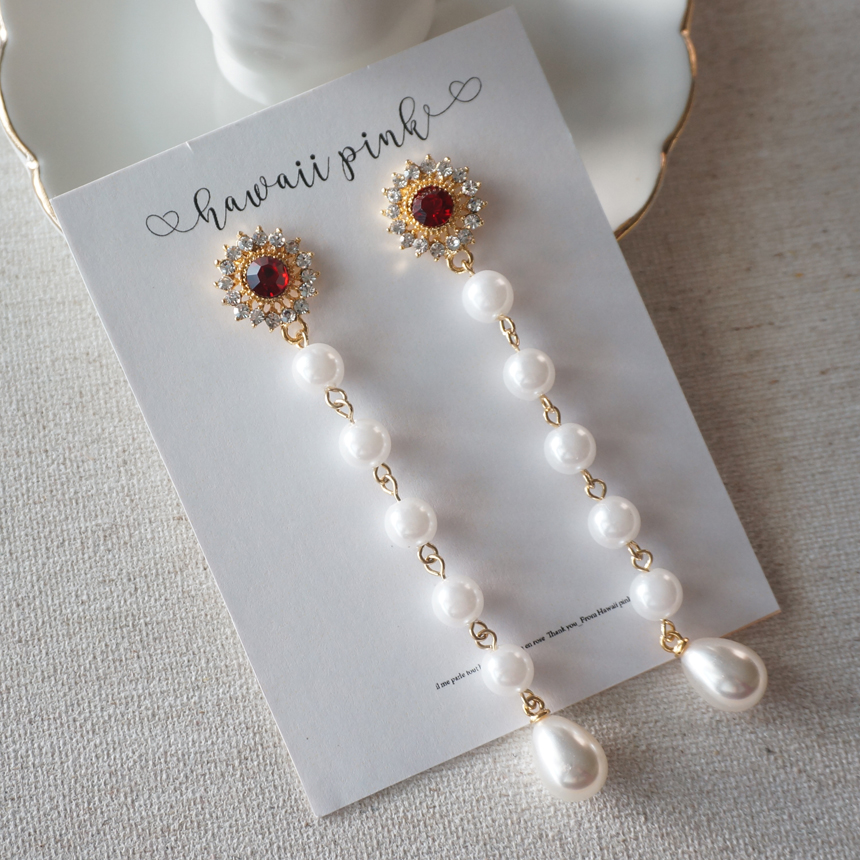 Specials Vintage Flower Cubic Pearl Tassel Heart D