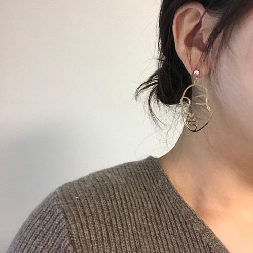 Face earrings Retro look Vintage mood Brilliant bl