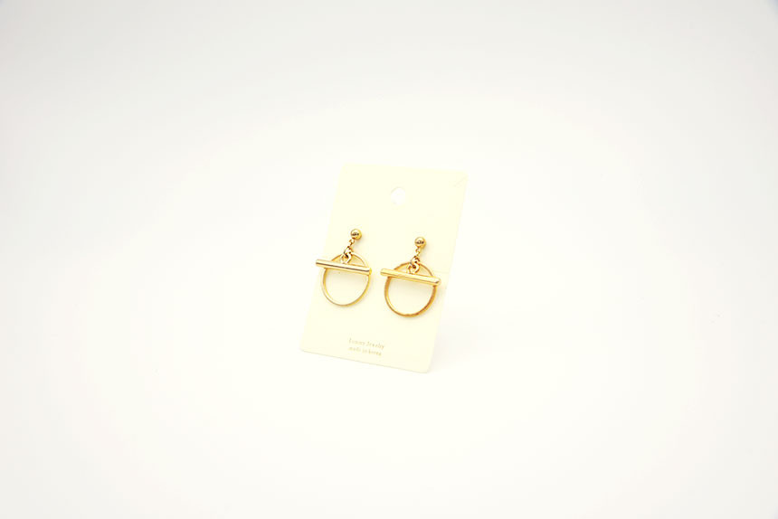 Double Dee Simple Ring Pipe Drop Earrings Earcraft