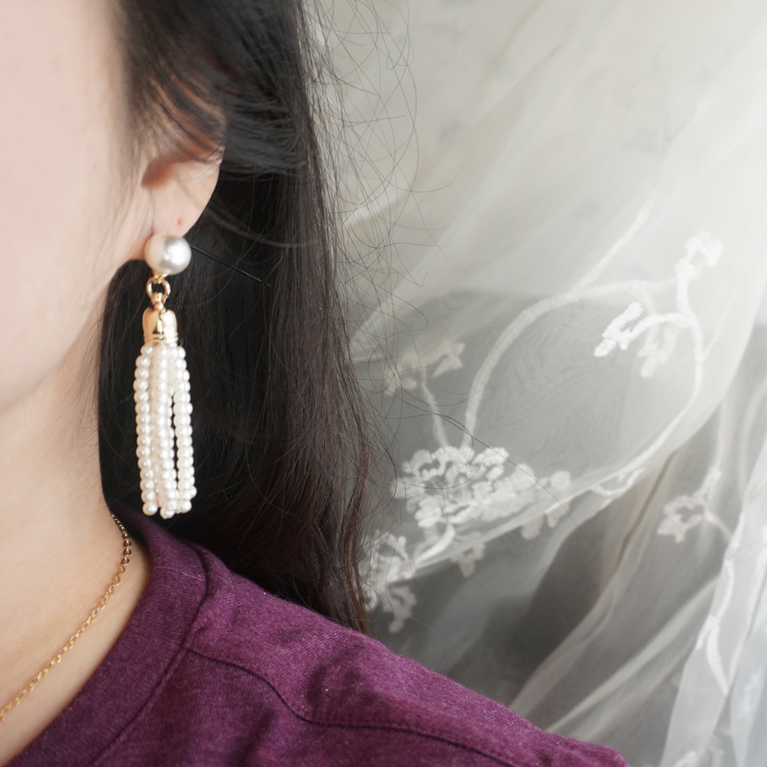 Specials Vintage Flower Cubic Pearl Tassel Heart D