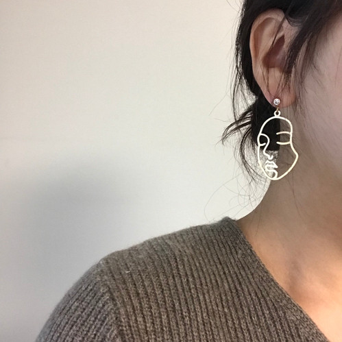 Face earrings Retro look Vintage mood Brilliant bl