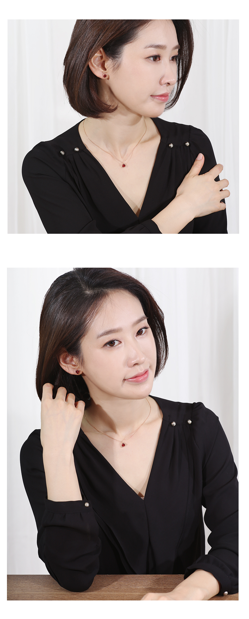 January Birthstone Triangle 14k18k Garnet Necklace