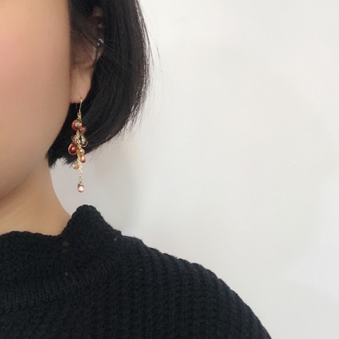 In Grapefive Beads Drop Earrings Contemporary Styl