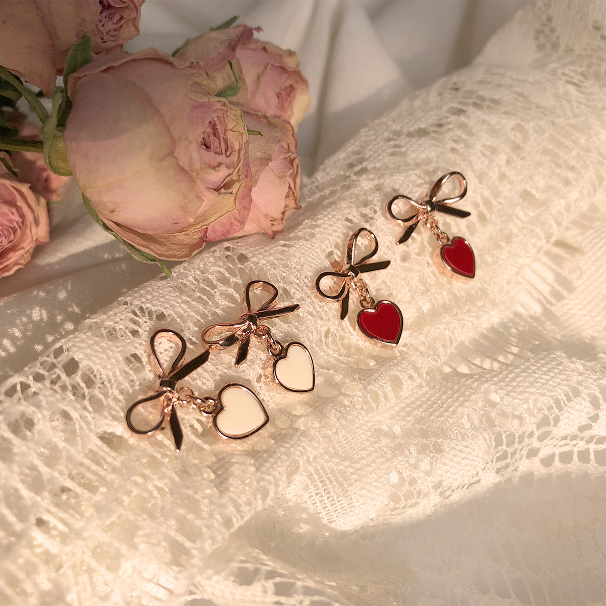 Free Shipping Heart Ring Pomade Cubic 7 pearl earr