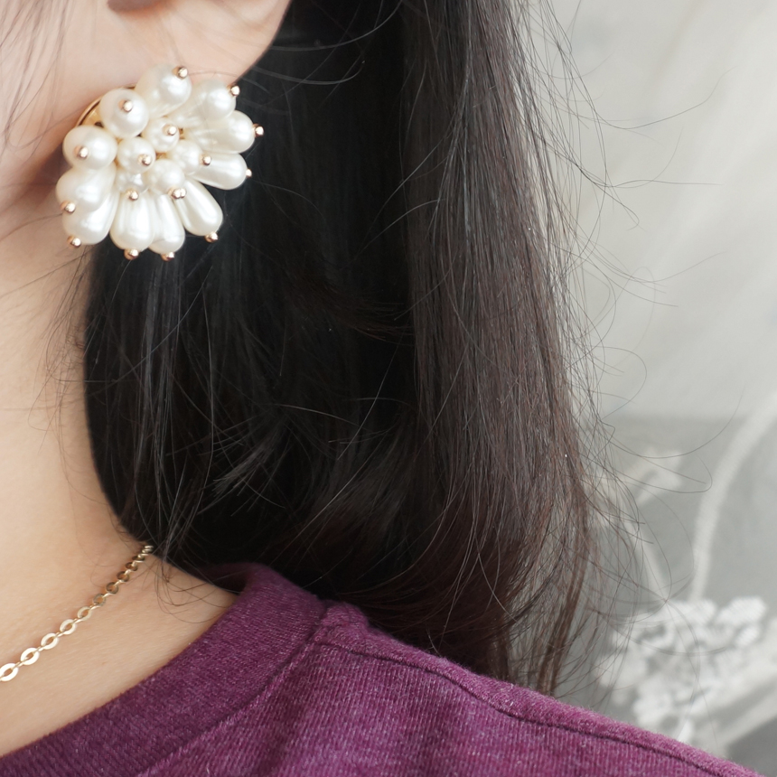 Specials Vintage Flower Cubic Pearl Tassel Heart D