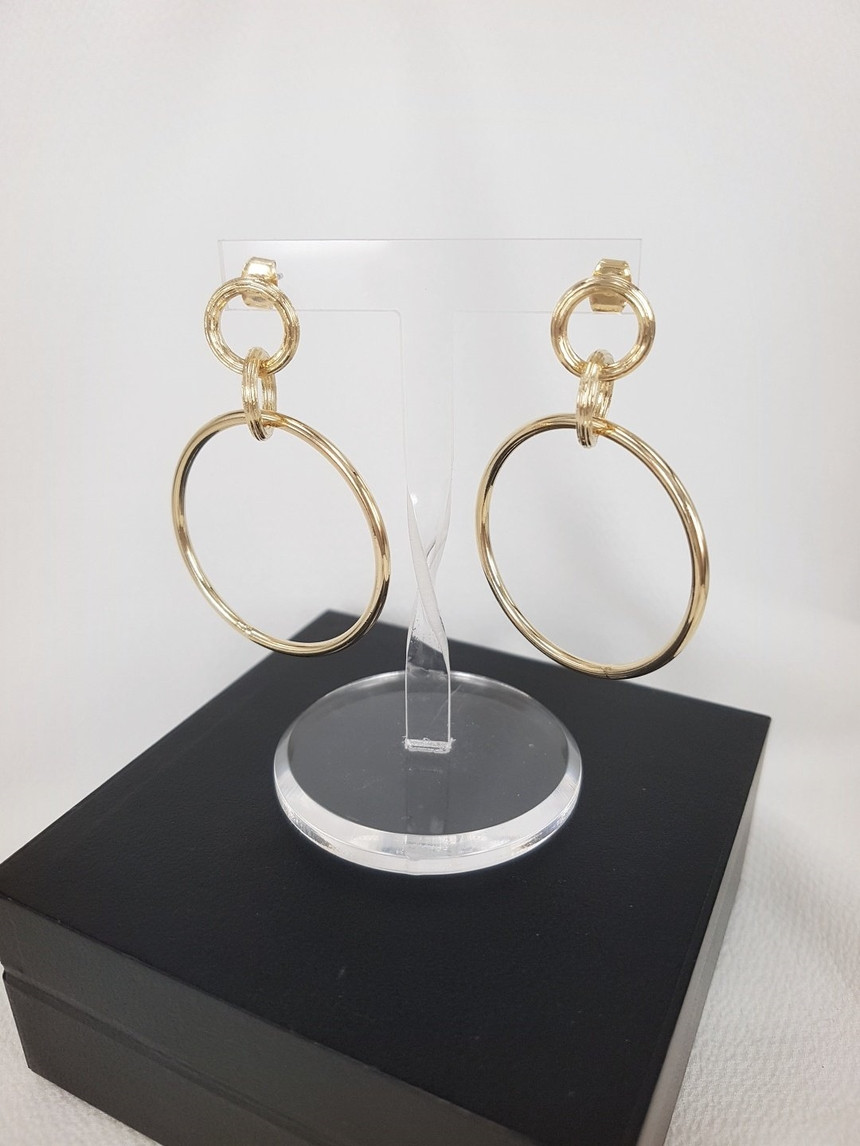 Modern and Bold Gold Ring Earrings Big Circle Circ