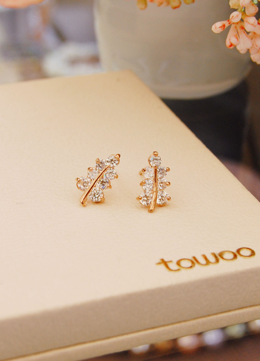 Toe Leaf Earrings tw-0020052 Jelly Atmosphere Offi