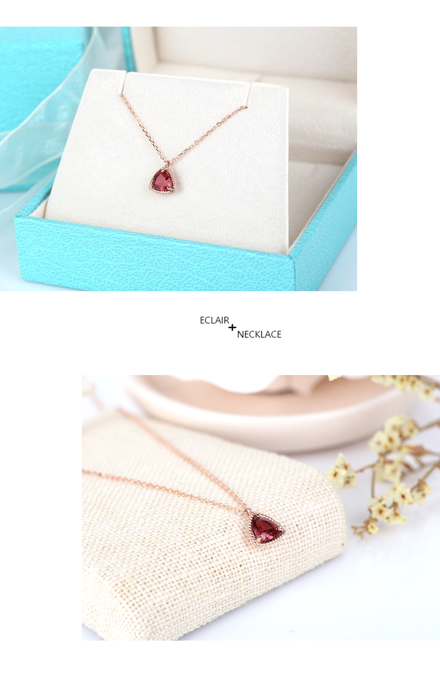 January Birthstone Triangle 14k18k Garnet Necklace