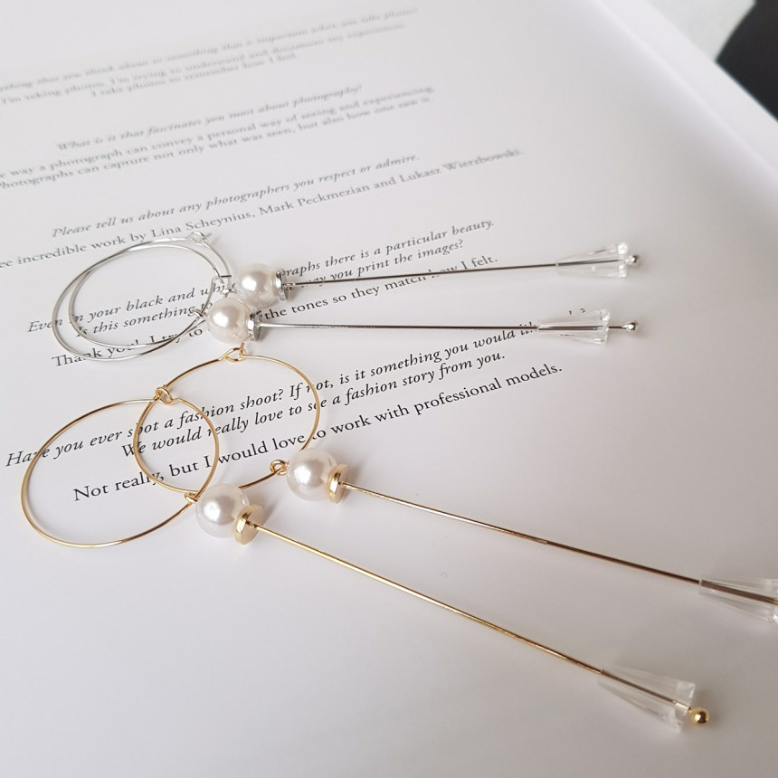 Lacy Crystal Drop Ring Earrings 2color Classic Loo