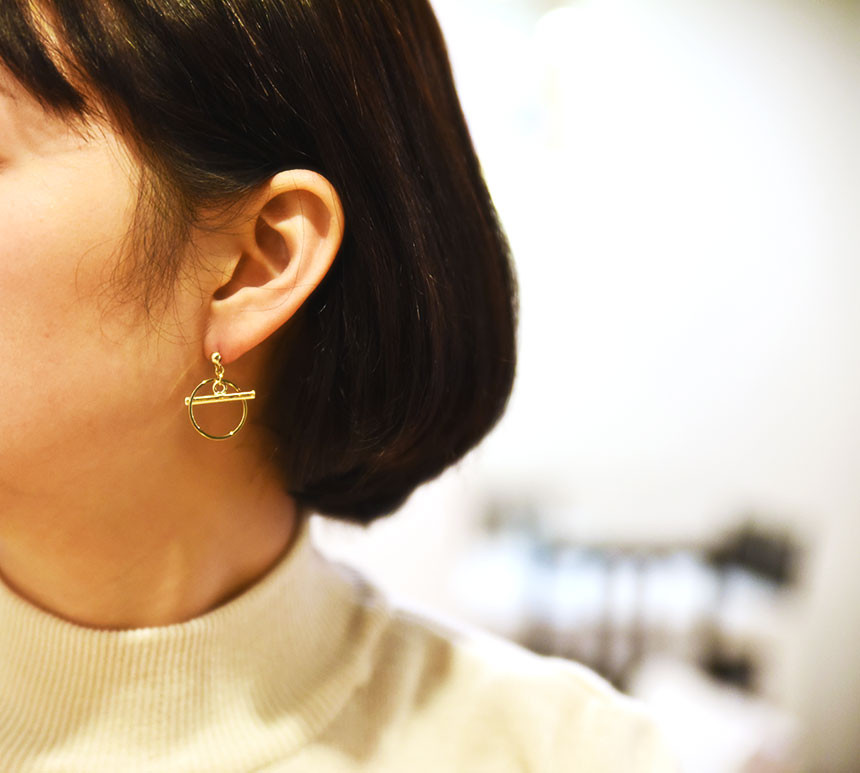 Double Dee Simple Ring Pipe Drop Earrings Earcraft