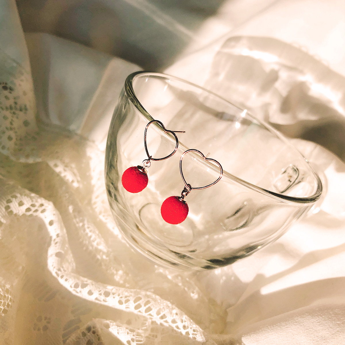Free Shipping Heart Ring Pomade Cubic 7 pearl earr