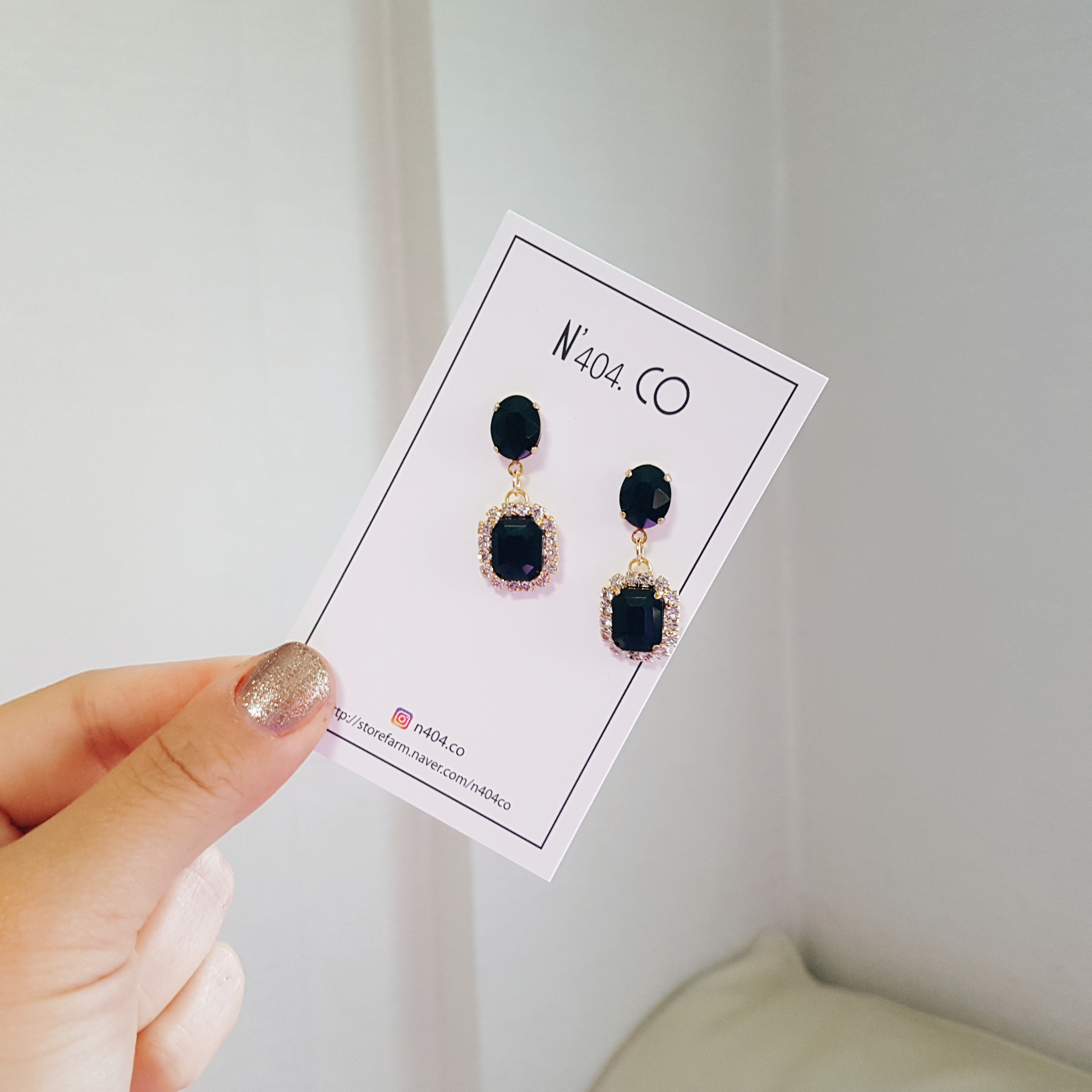 Drop Black Cubic Bling Earrings Diamond Earrings F