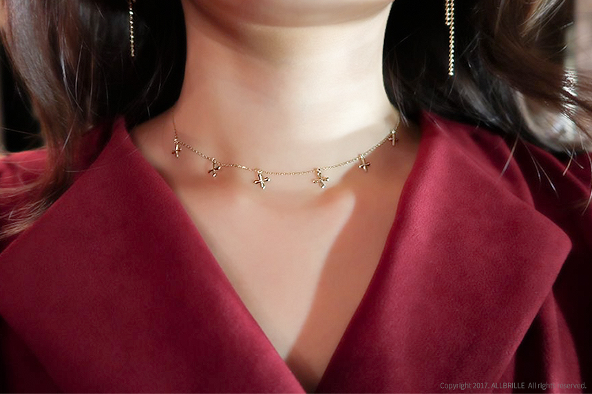 18k Cross Choker Choker Necklace 30 lenders 14k Ro