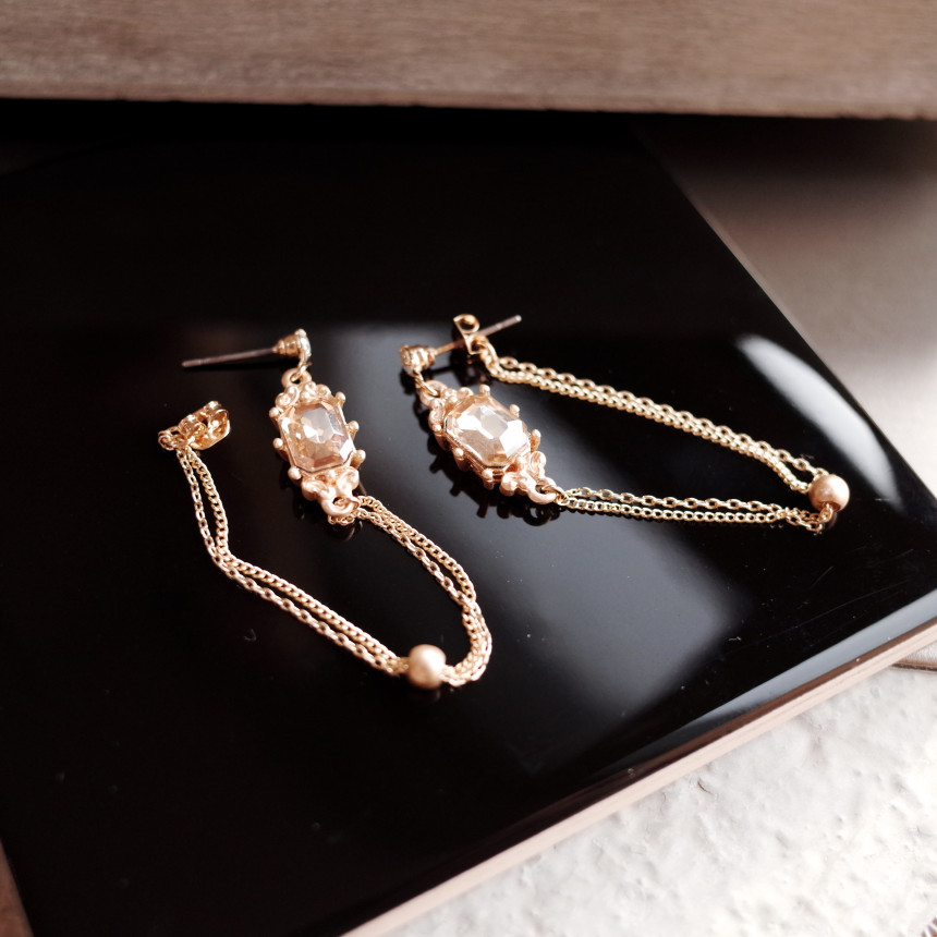Morris Antique Square Pitch Chain Earrings Stylish