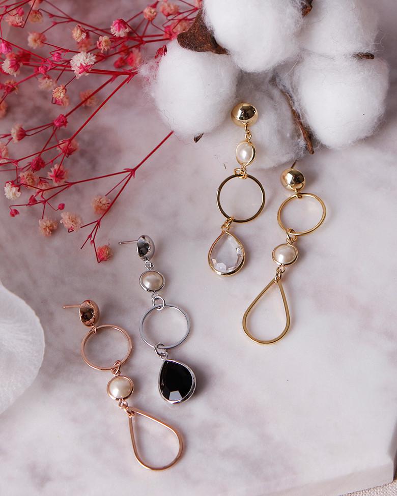 Attractive drop drop crystal earrings elegant jewe