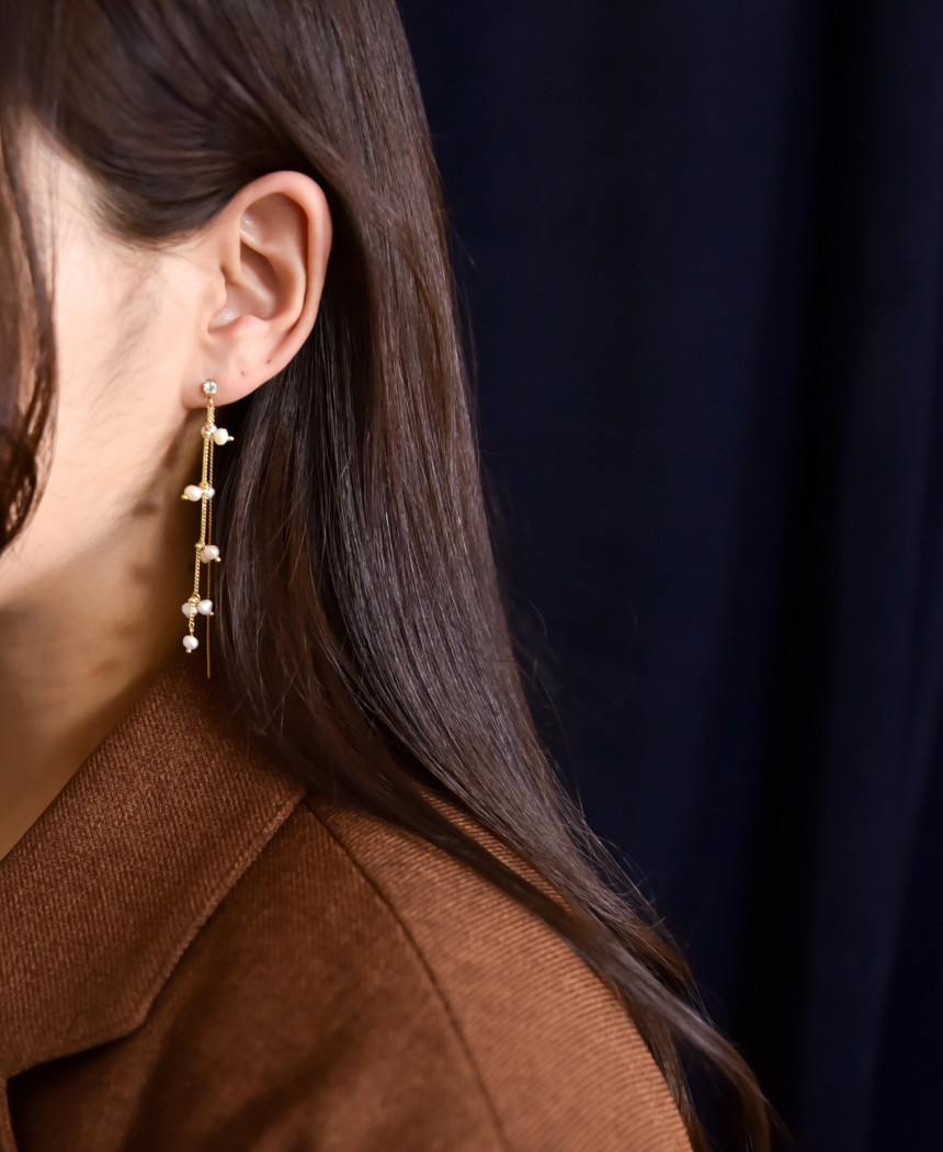 Chelsea Double Chalang Glass Drop Earrings Stylish