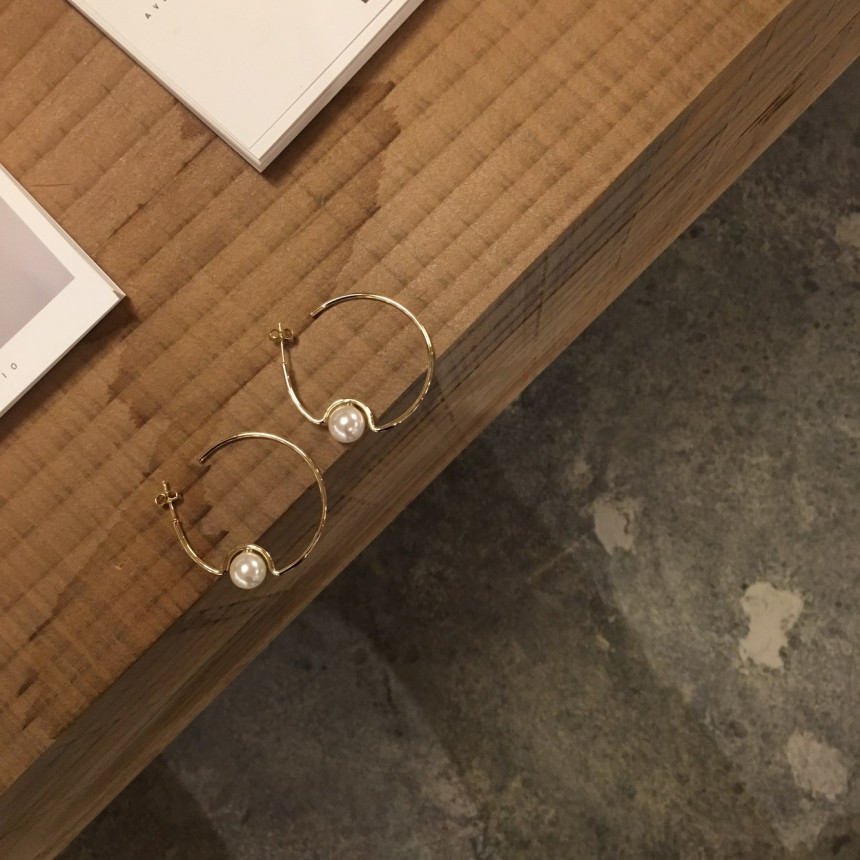 Sui pearl gold ring earrings Daily coordinator fas