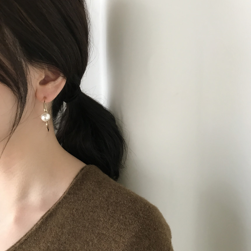 Sui pearl gold ring earrings Daily coordinator fas