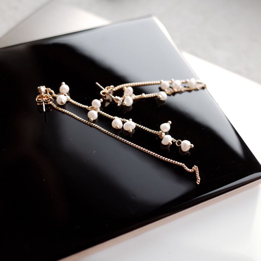 Chelsea Double Chalang Glass Drop Earrings Stylish