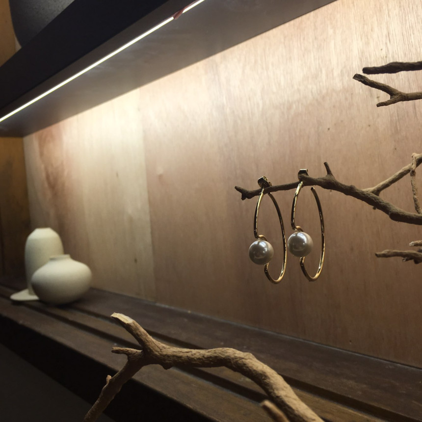 Sui pearl gold ring earrings Daily coordinator fas