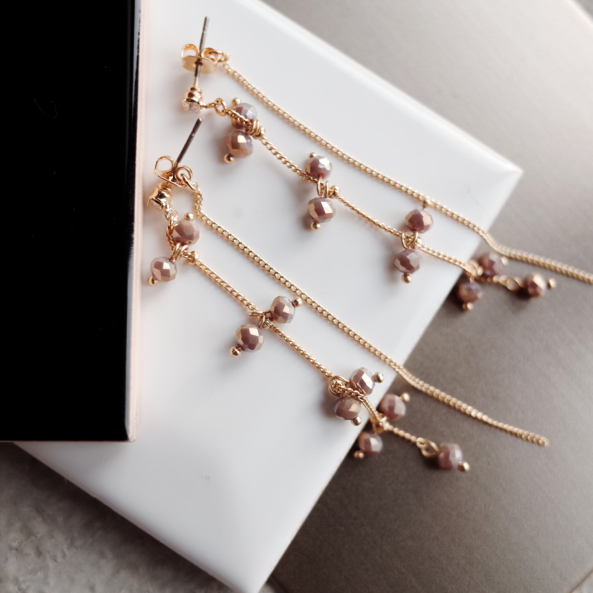 Chelsea Double Chalang Glass Drop Earrings Stylish