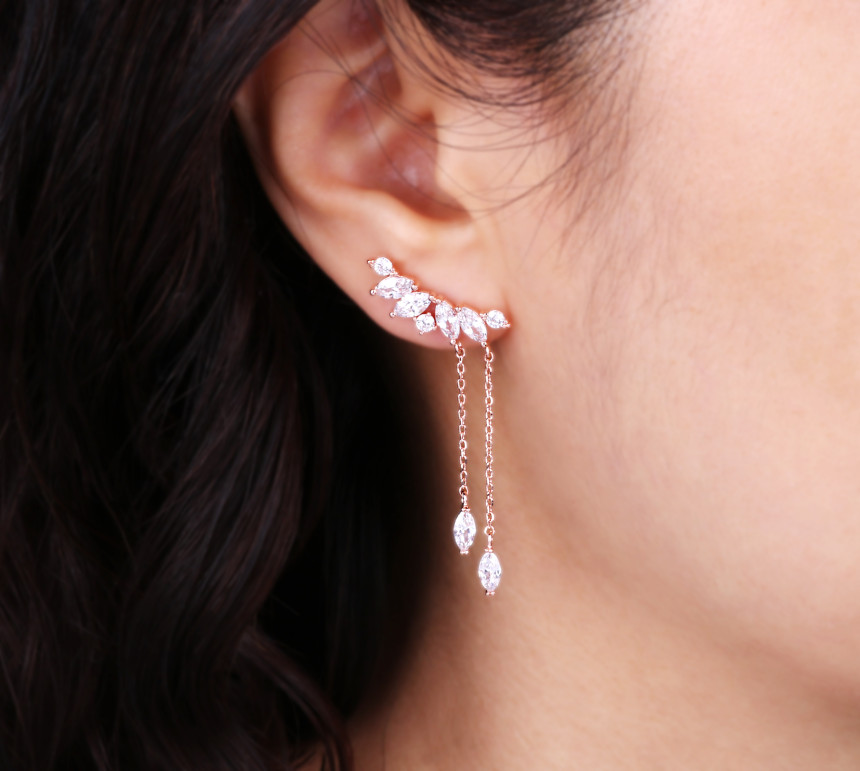 Volare Angel Wing Drop Earrings SPE336 Stylish gif