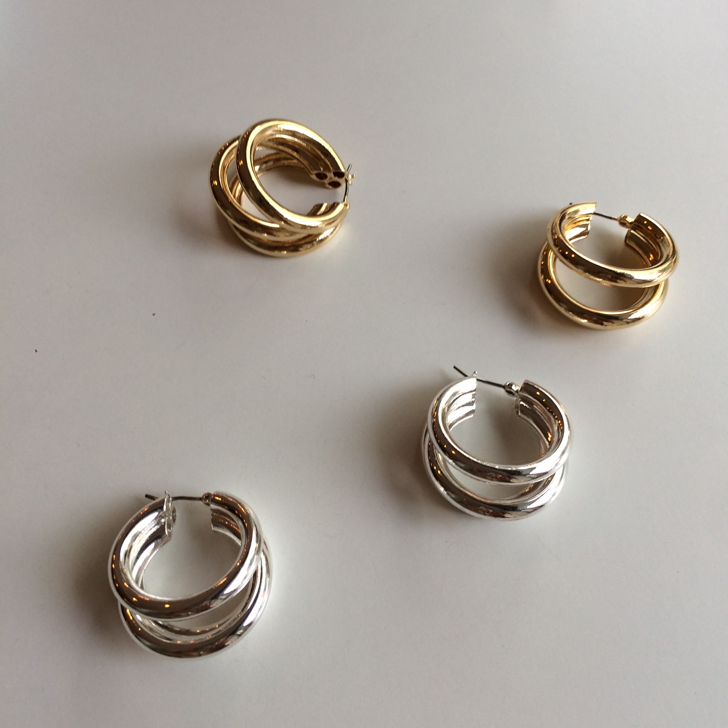 Vintage Moods Three Pipe Bold One-Touch Earrings G